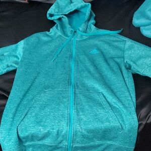 Adidas Turquoise Full-Zip Hoodie